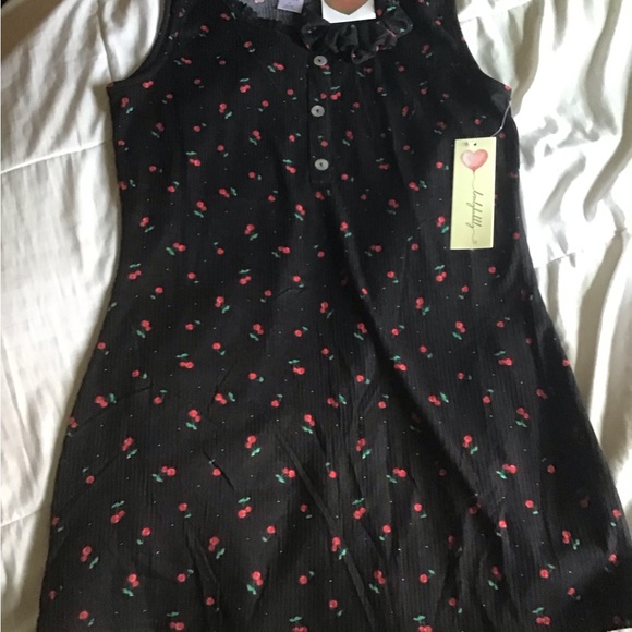 Lovely Bubbly 1X black plus size cherry tank top with scrunchie NWT - Picture 2 of 9